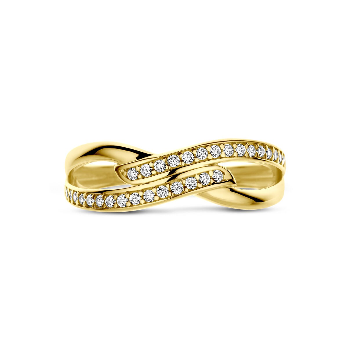 Ring mit Zirkonia Gelbgold