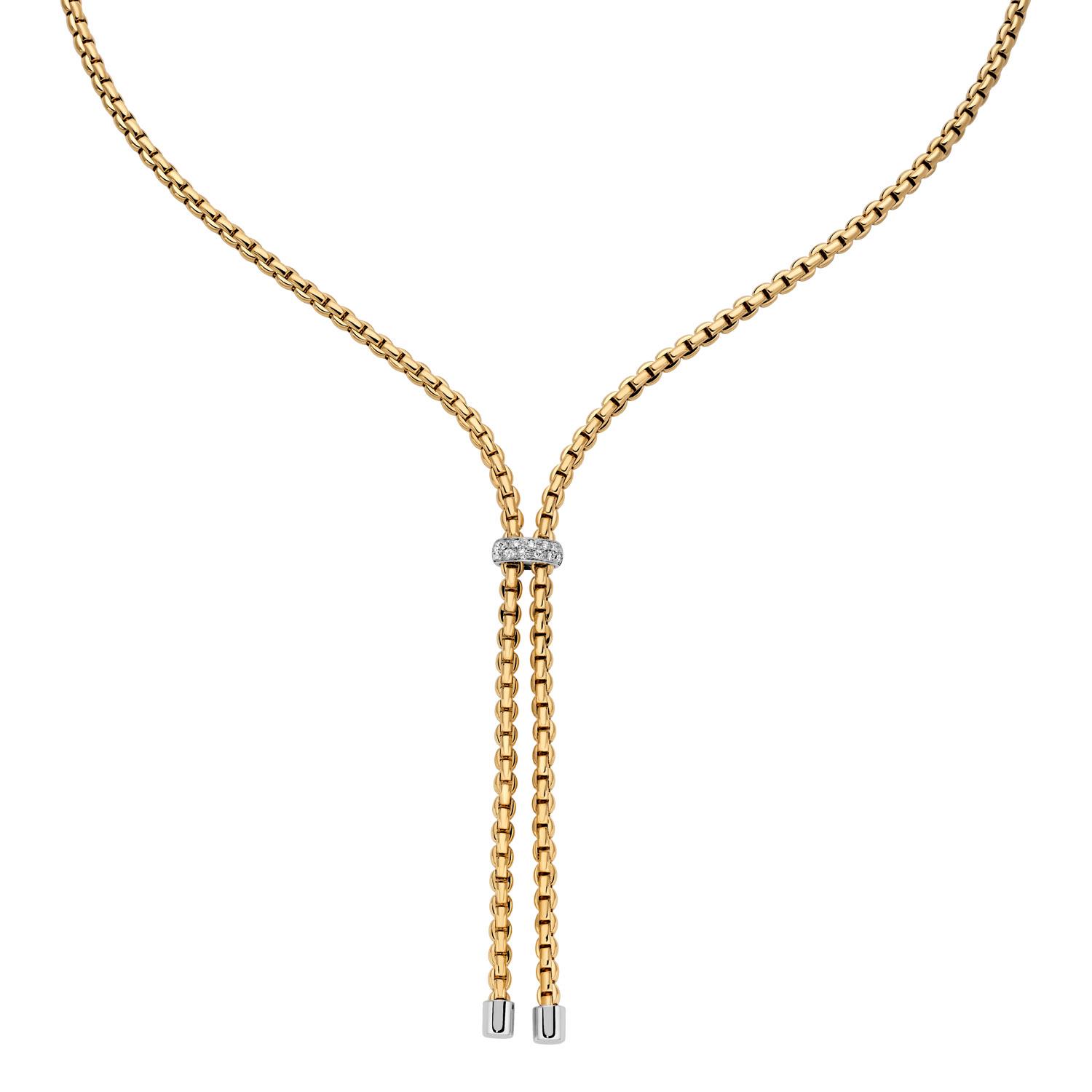 Fope EKA Y-Collier Gelbgold Pavée 45,0cm
