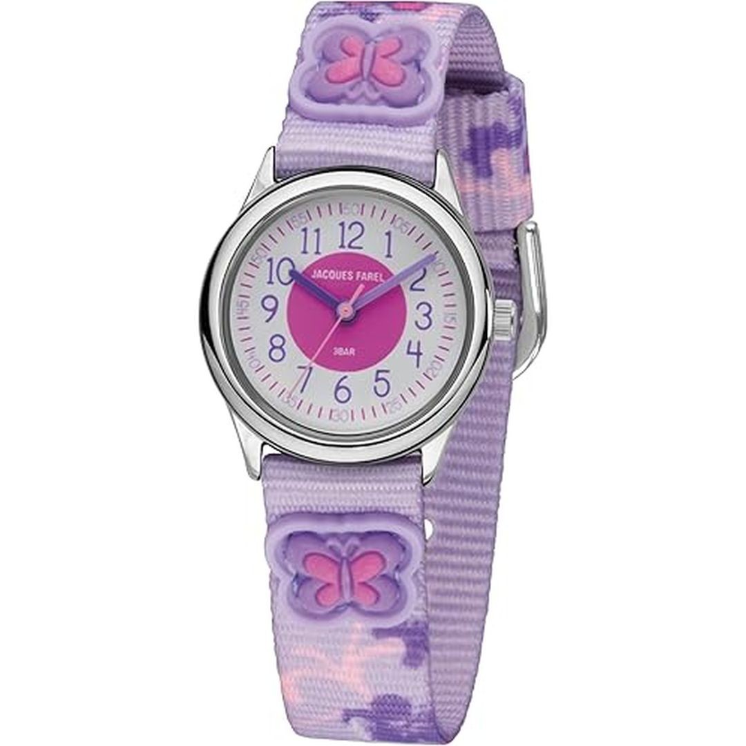 Kinderuhr mit Blumen und Schmetterlingen