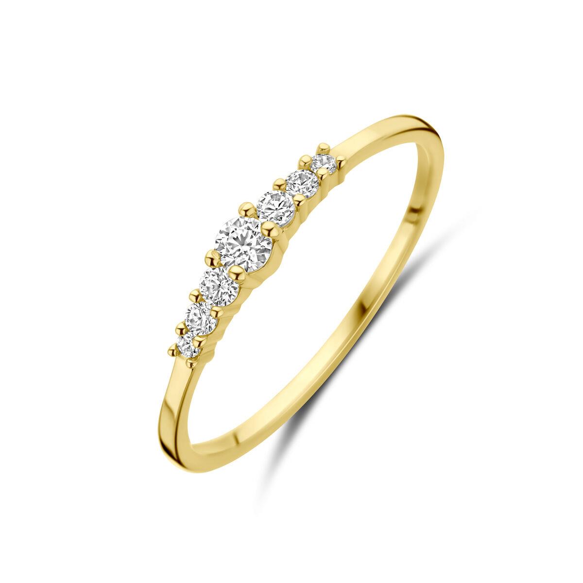 Solitaire Ring mit 7 Zirkonia Steinen