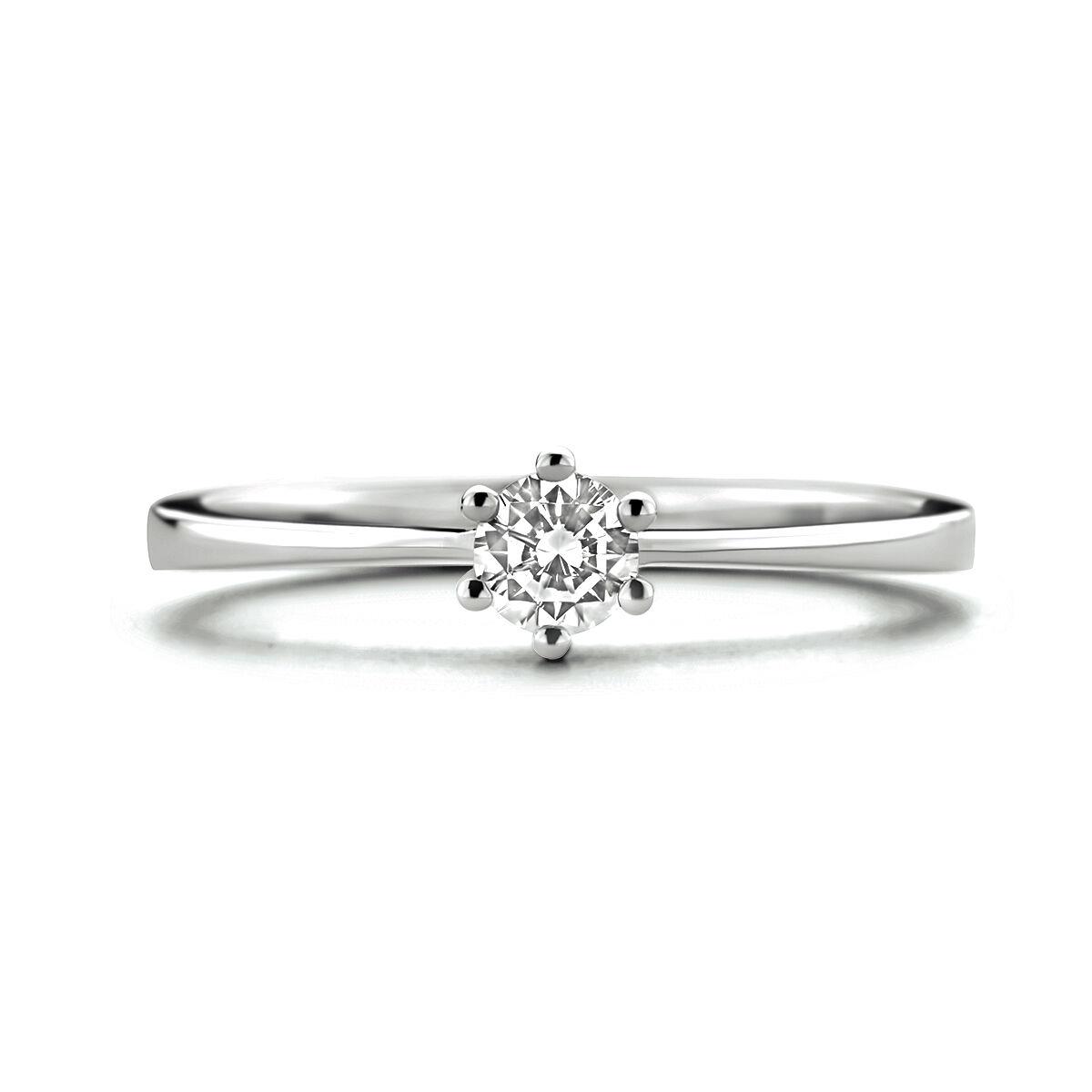 Weißgold Solitaire Ring