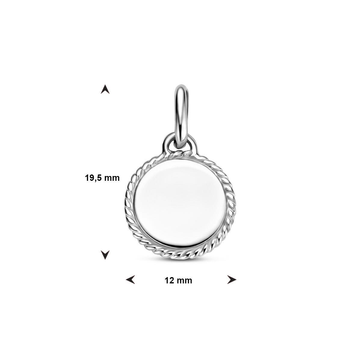 Gravur Anhänger rund 12,0mm mit Kordel rand
