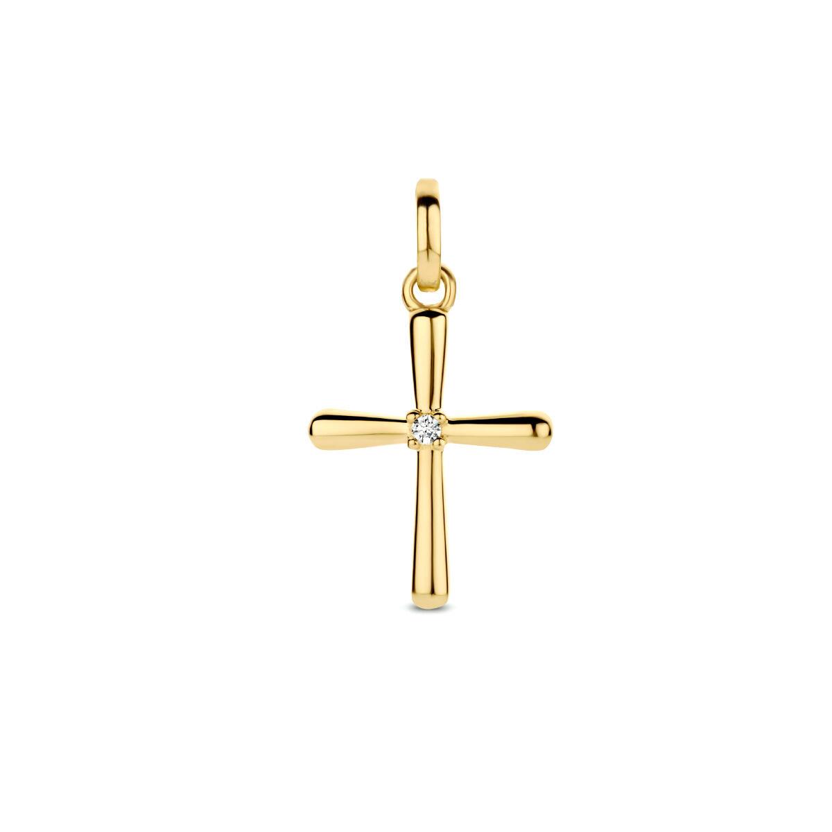 Kreuz Anhänger 14,0mm mit Brillant