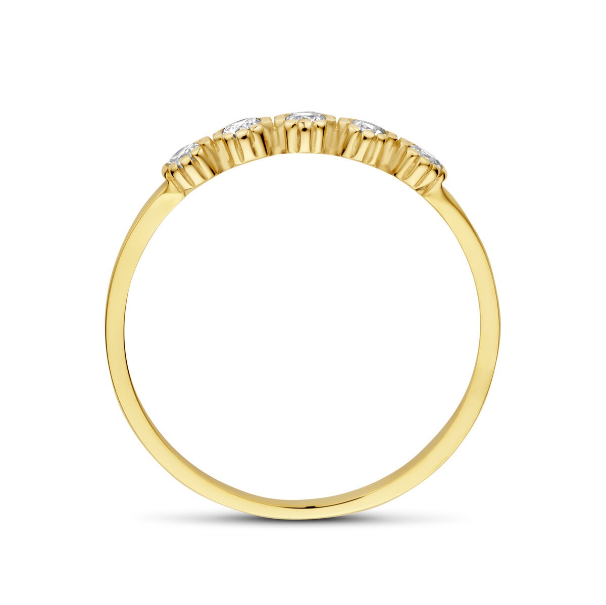 Ring Gelbgold mit 5 Zirkonia