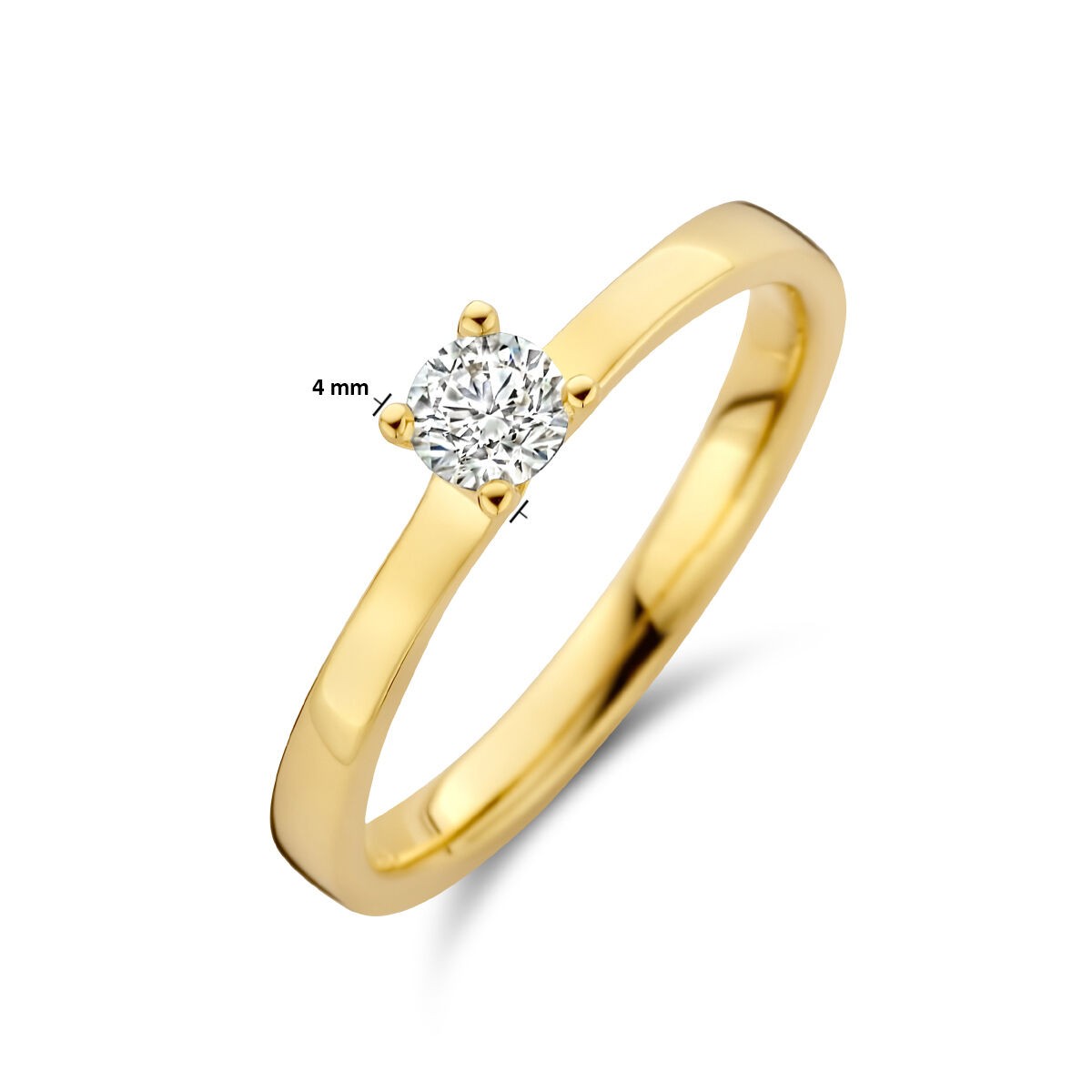 Gelbgold Solitair Ring mit Brillant 0,25ct