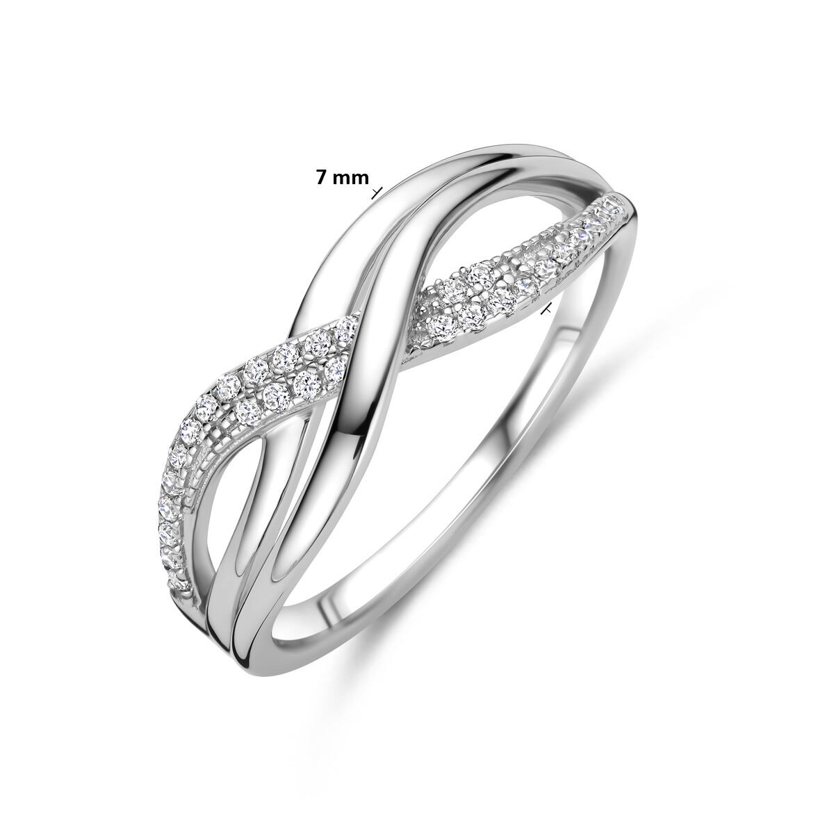 Silber Ring mit Zirkonia unendlich