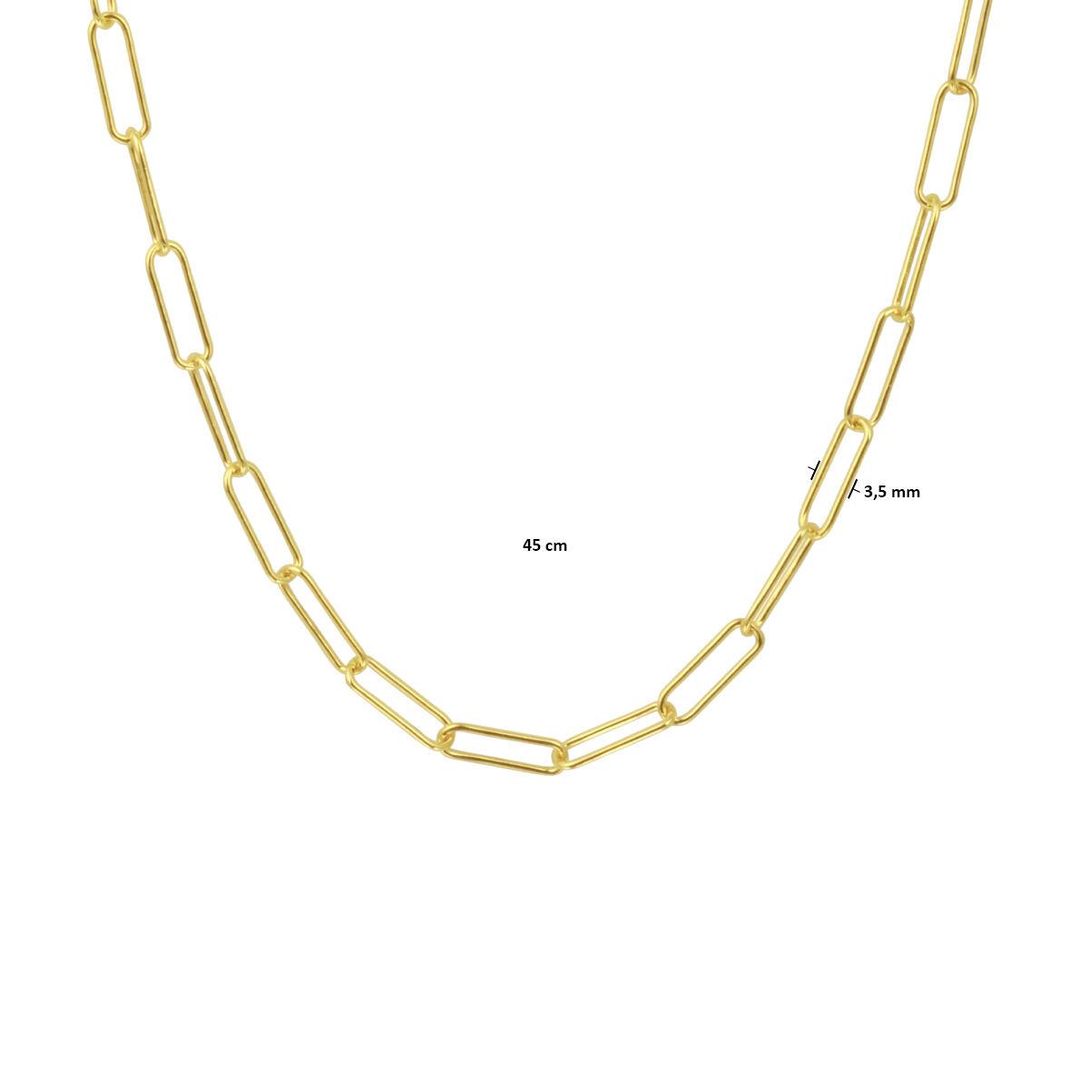 Paperclip Kette diamantiert vergoldet