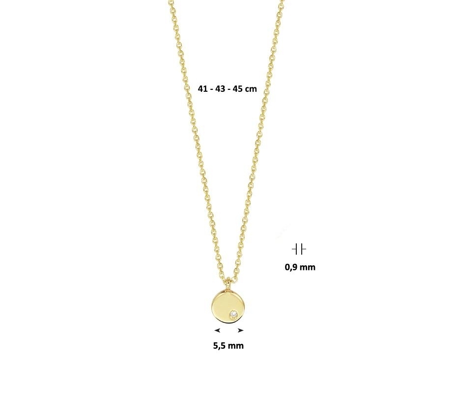 Kette mit rundem Anhänger und kleinem Diamant