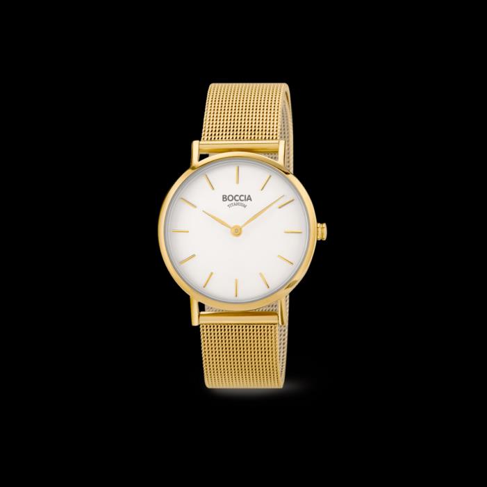Boccia Titanium Milanaiseuhr Gelbvergoldet