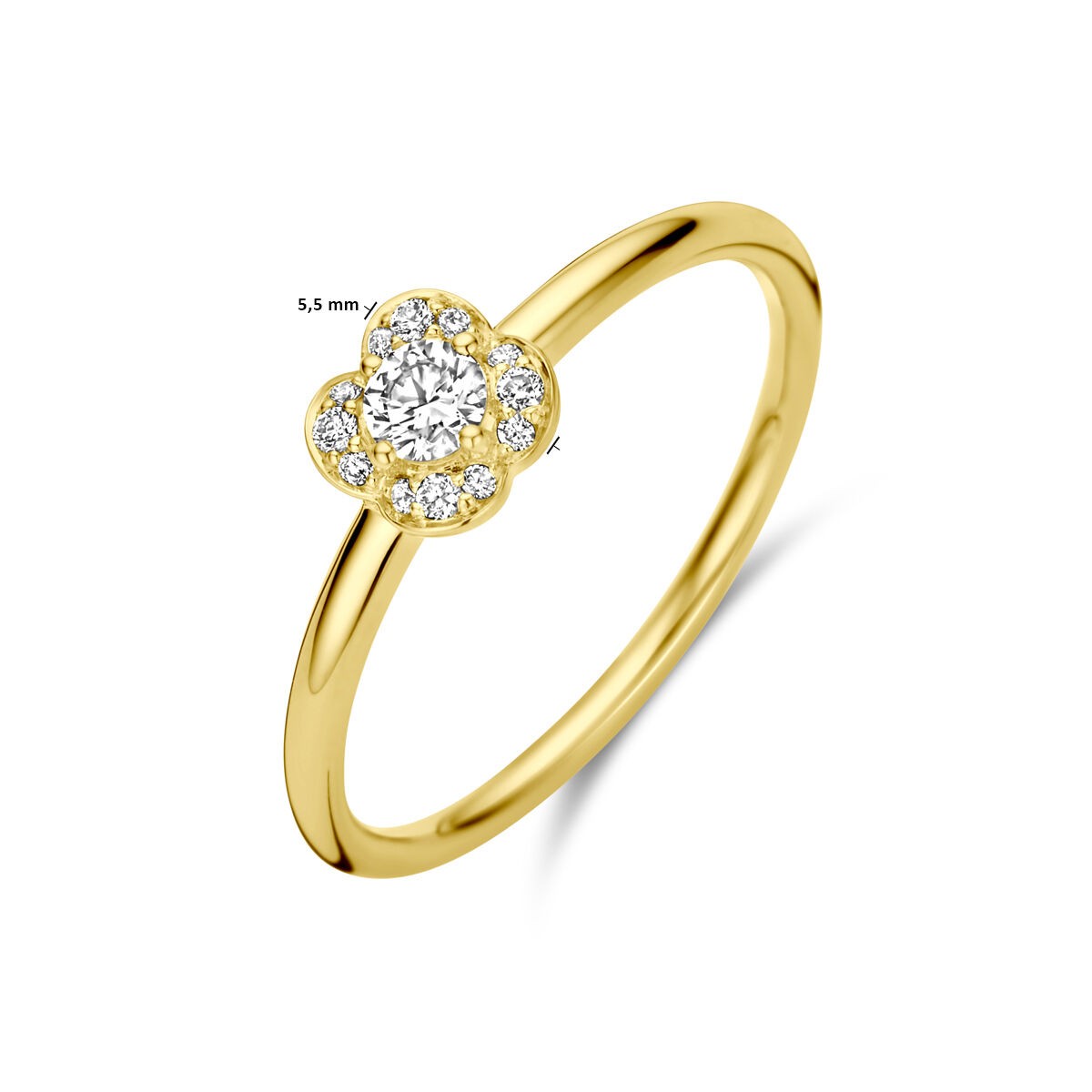 Ring mit Blume aus Brillanten
