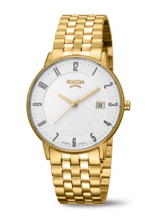Boccia Titanium Goldene Armbanduhr