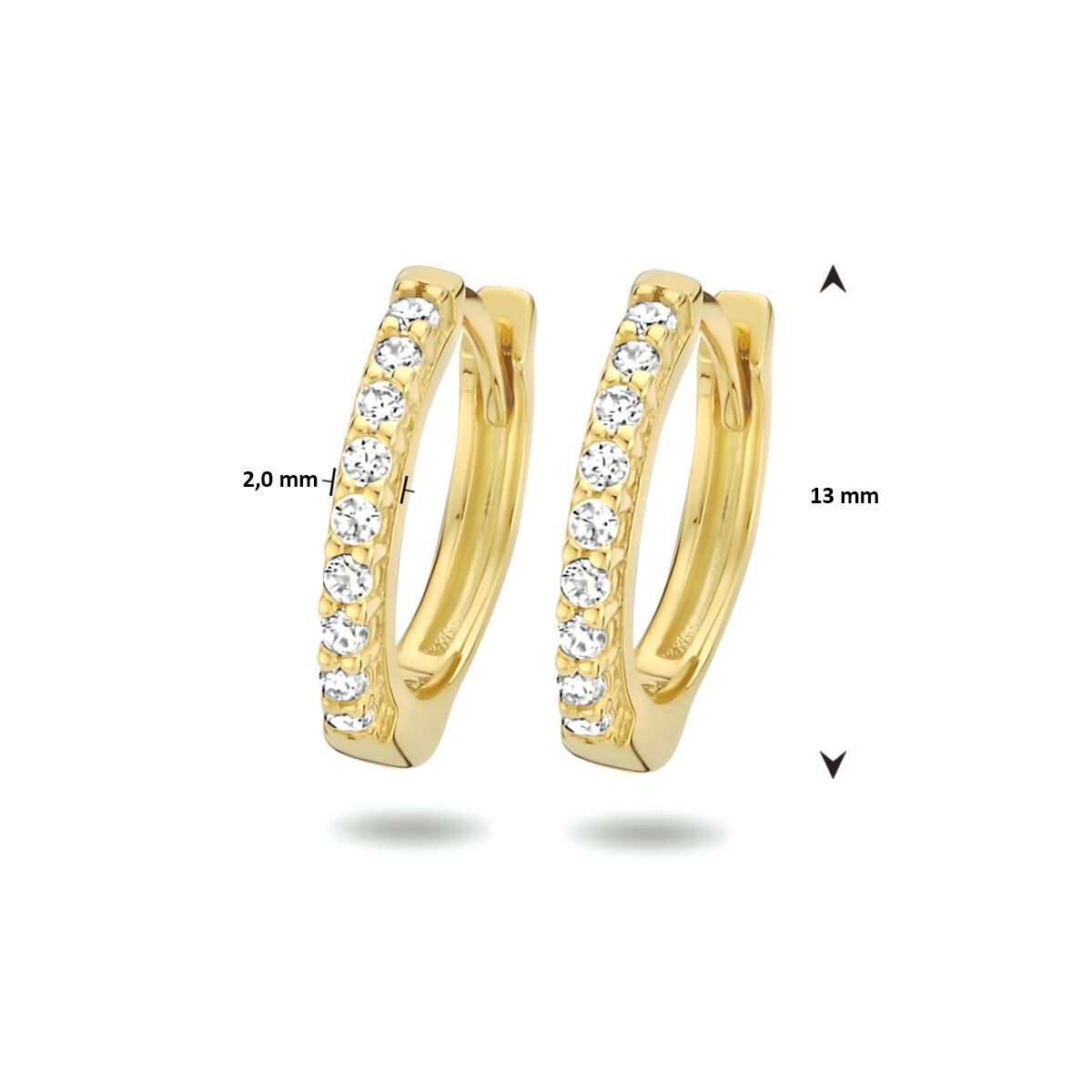 Creolen 13,0mm vergoldet Zirkonia
