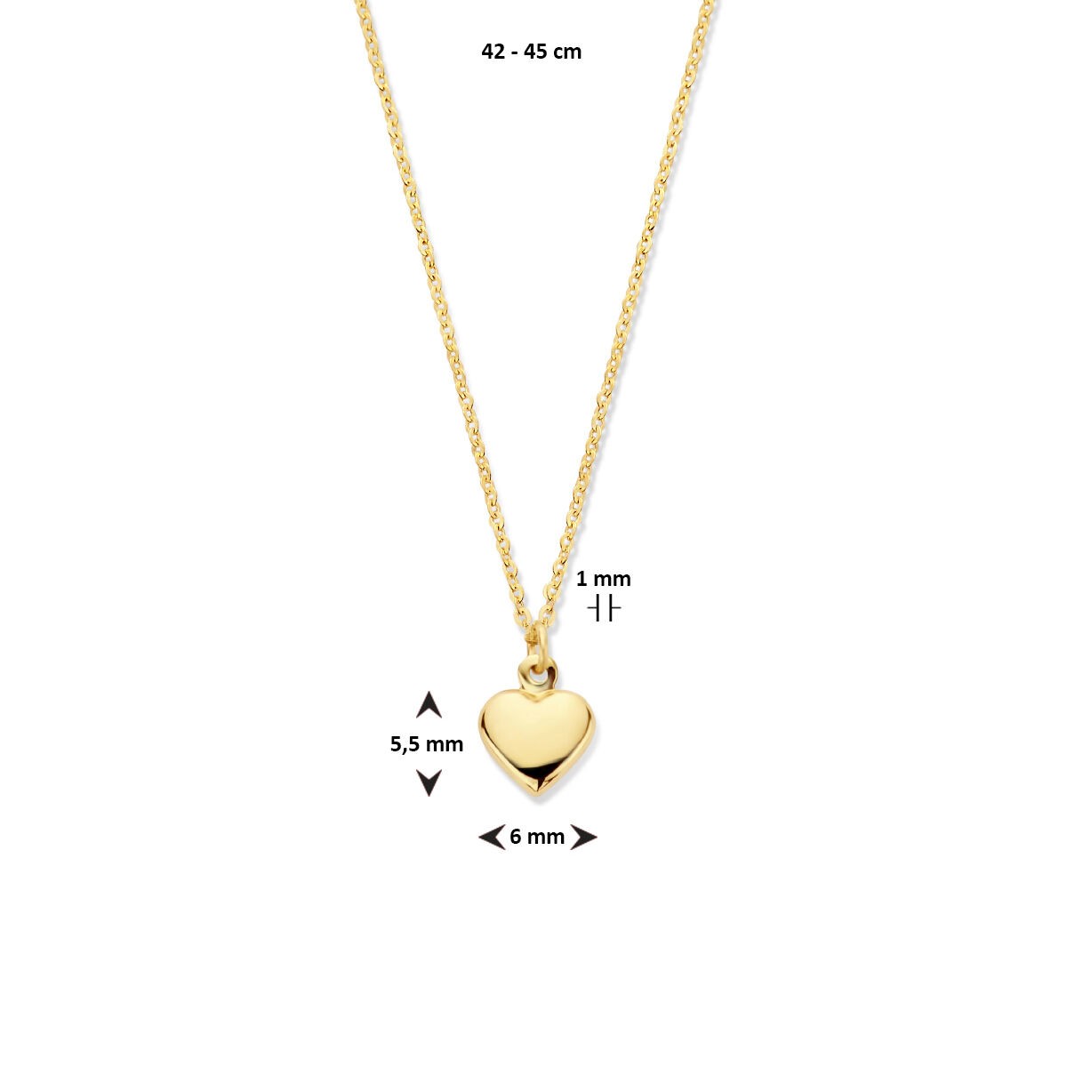 Herz Kette Gelbgold