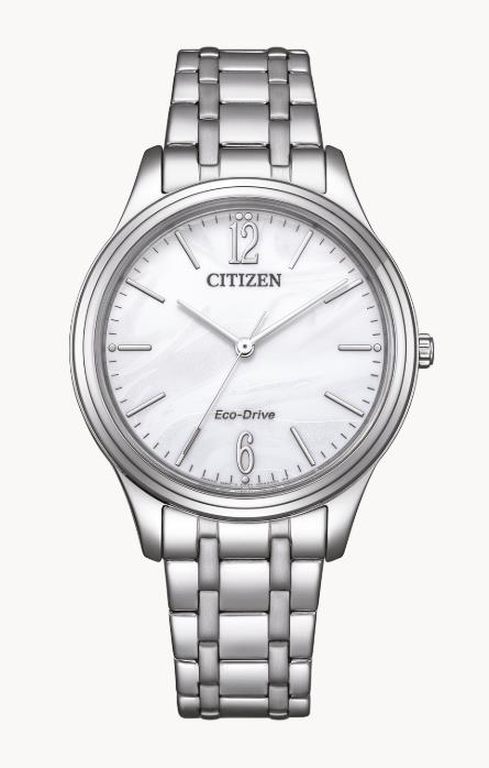 Citizen Eco-Drive Edelstahl Perlmutt