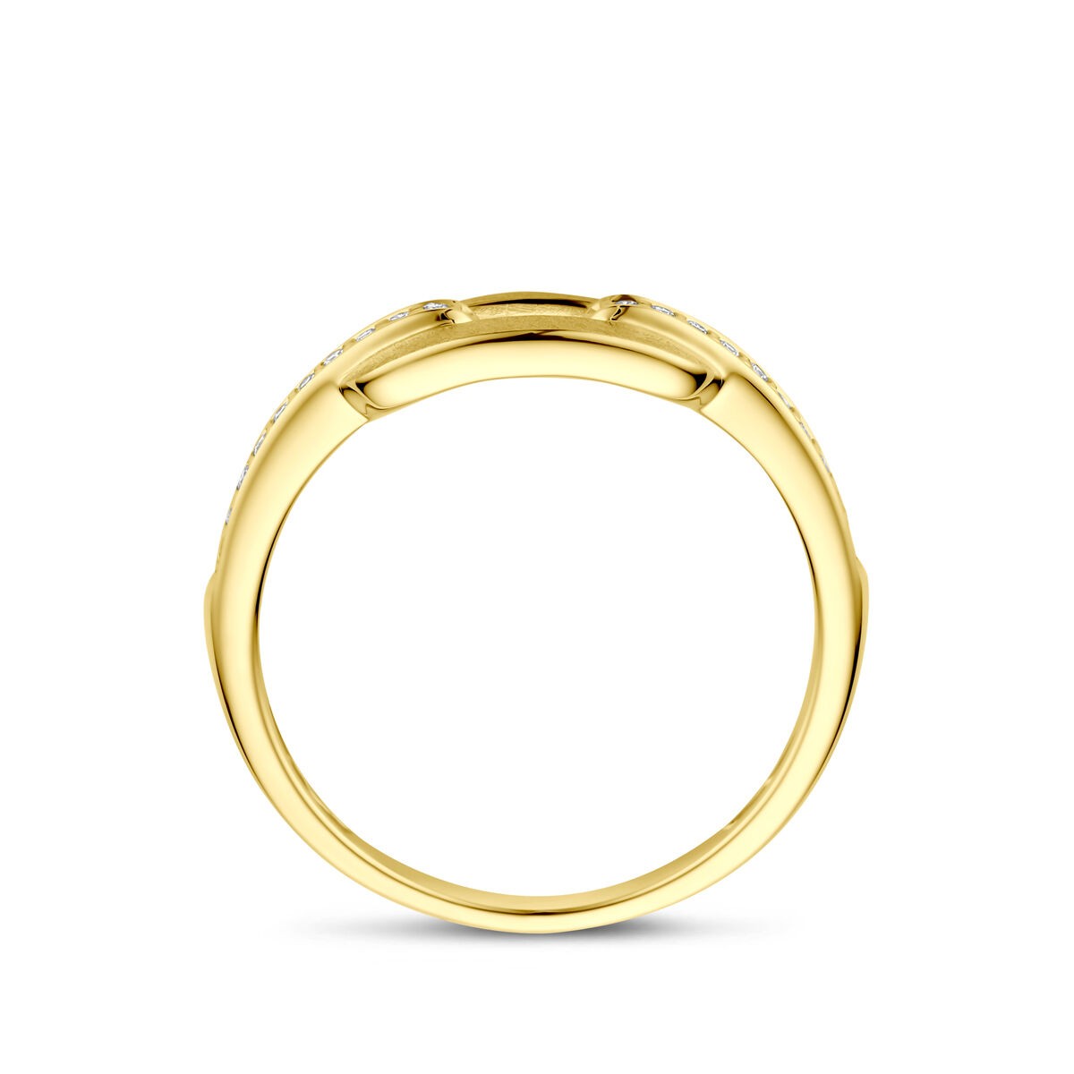 Ring mit Brillanten und Eismatt Zwischenstück