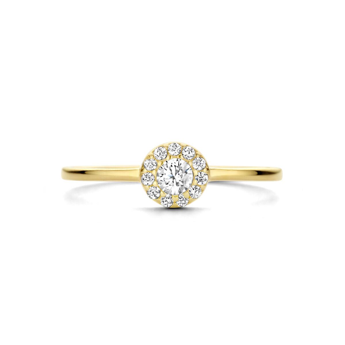 Halo Ring Gelbgold