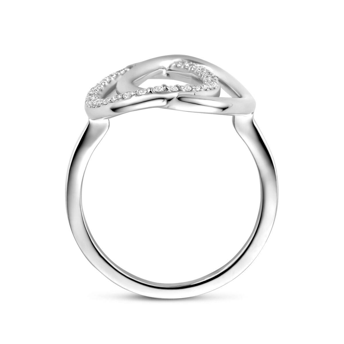 Silber Ring Oval mit Zirkonia