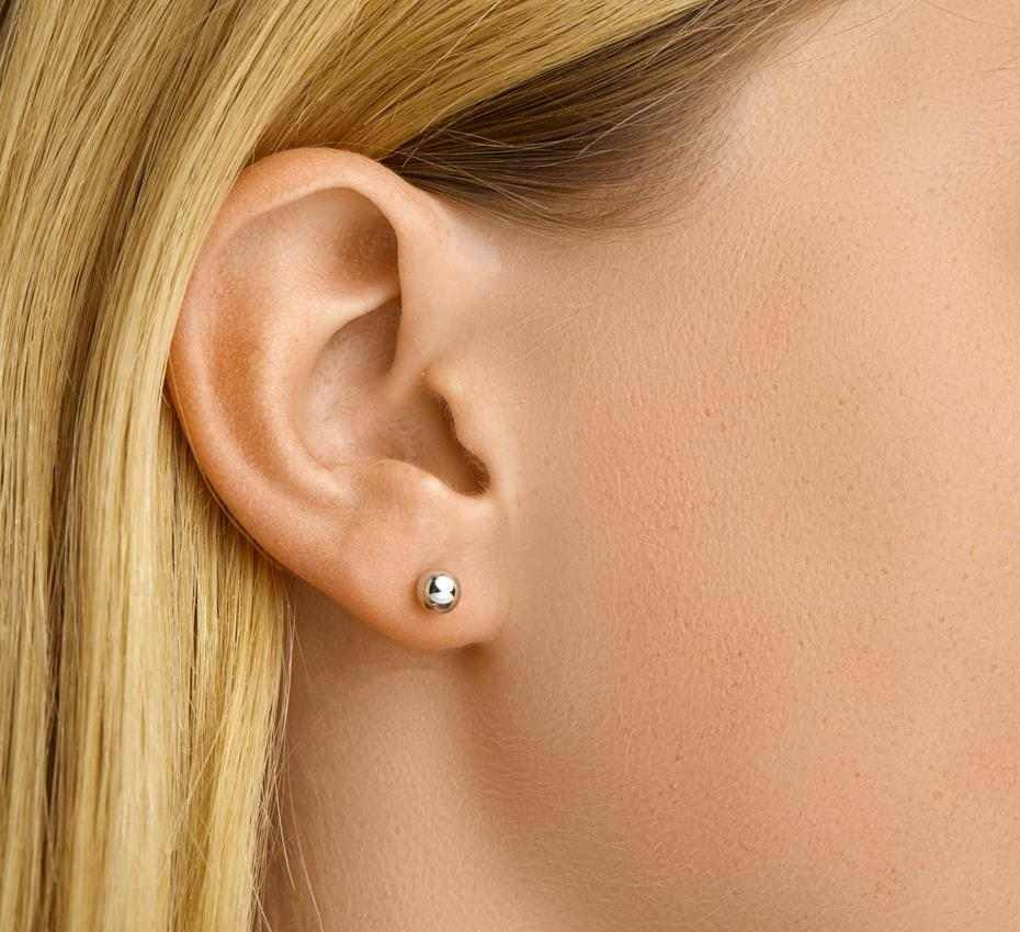 Weißgold Kugel Ohrstecker 5,0mm