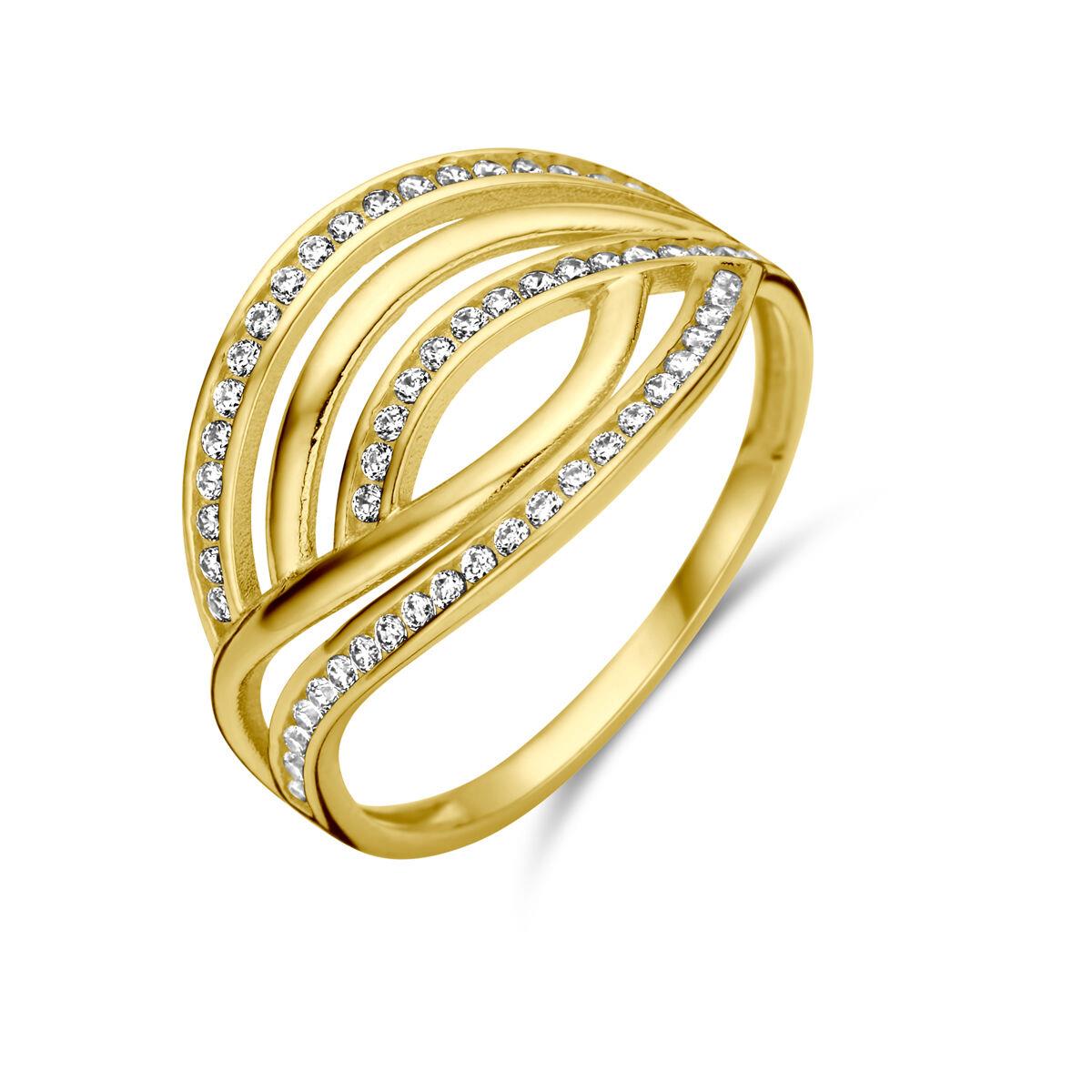 Ring breit mit Zirkonia 54