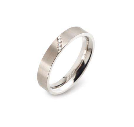 Boccia Titaium Ring mit 4 Brillanten Quer