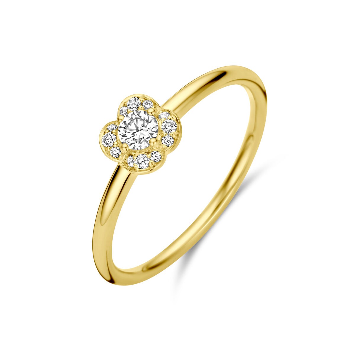 Ring mit Blume aus Brillanten