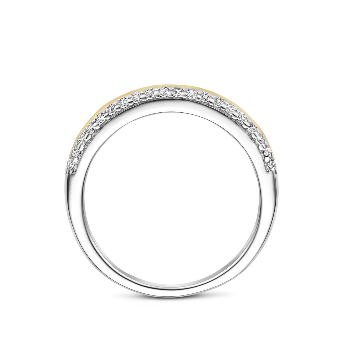Silber Gelbvergoldet Ring Zirkonia