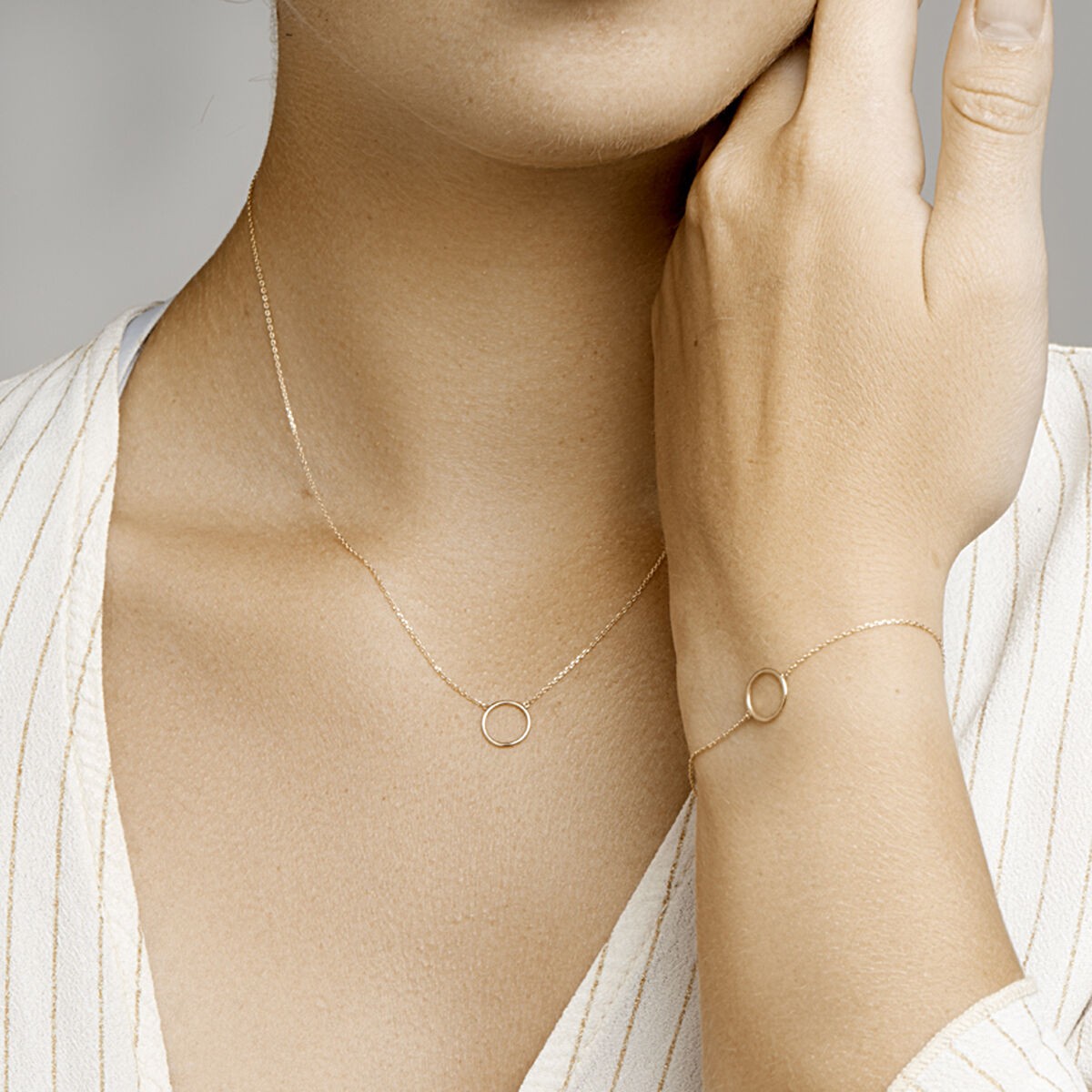 Kette mit Kreis in 585/- Gelbgold