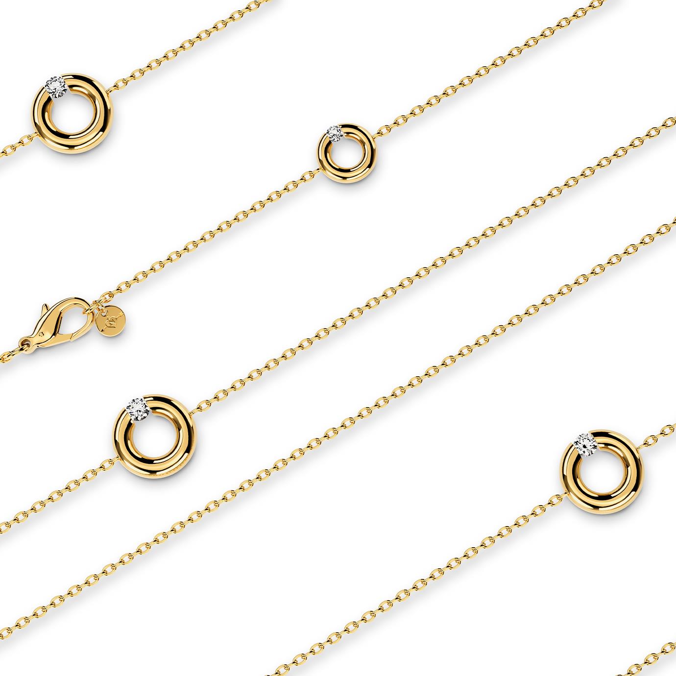Niessing Spannring Kette 45cm Platin