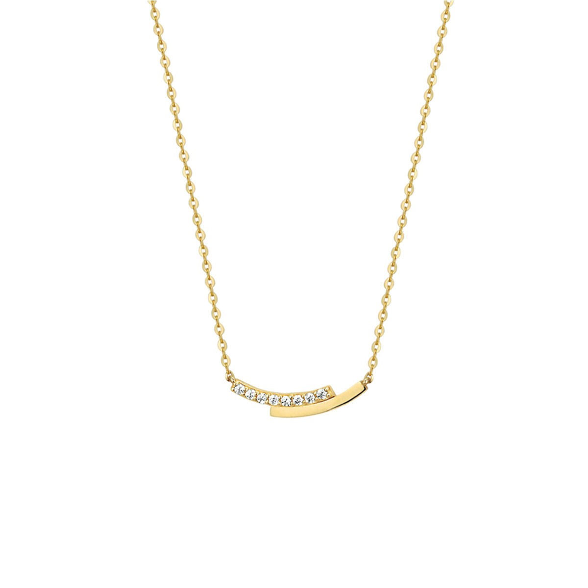Kette mit festem Anhänger + Zirkonia