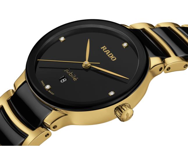 Rado Centrix S Damenuhr Schwarz Gold