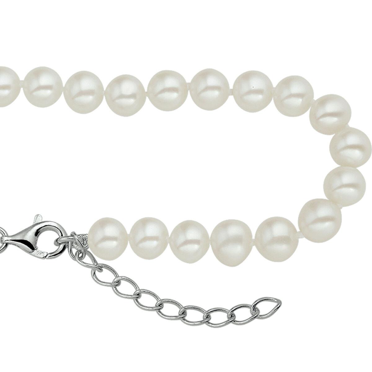 Perlen Armband Silber 6,5mm