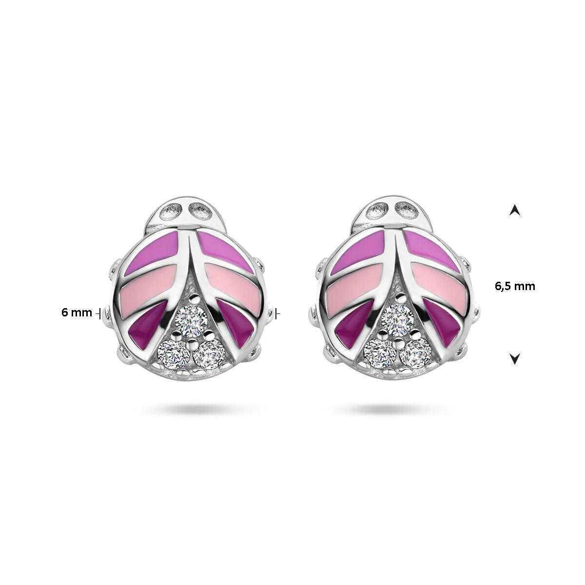 Ohrstecker Marienkäfer Pink Lila Rosa