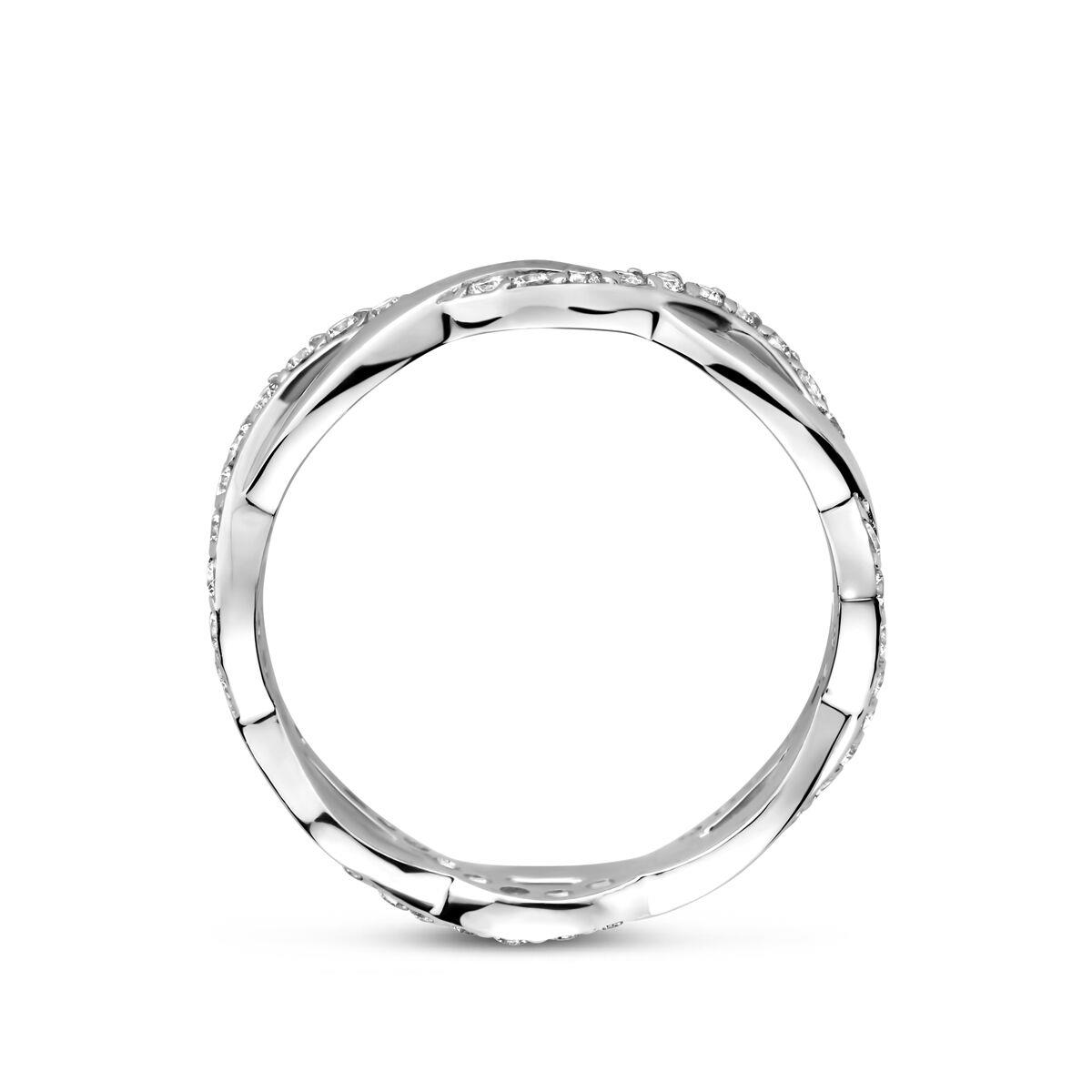 Silber Ring geflochten mit Zirkonia