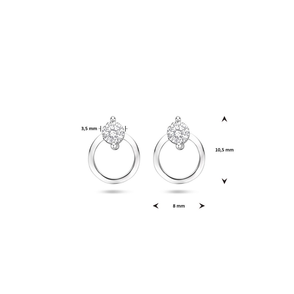 Kreis mit Zirkonia Ohrstecker