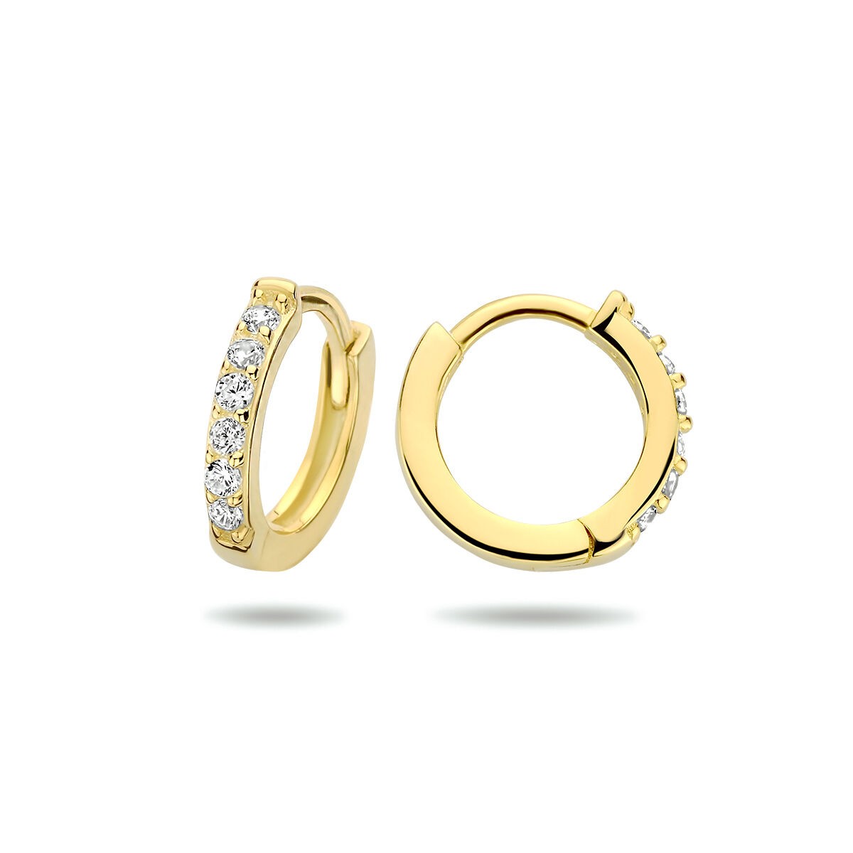 Creolen 9,0mm vergoldet mit Zirkonia