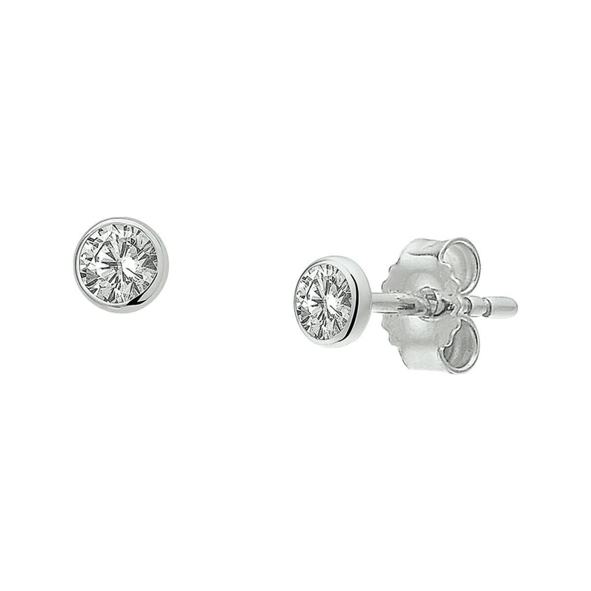 Solitair Ohrstecker Weißgold 3,5mm