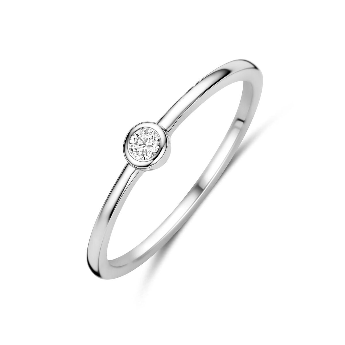 Silber Solitaire Ring Gr. 52