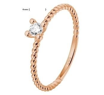 gedrehter Solitaire Ring Rotgold