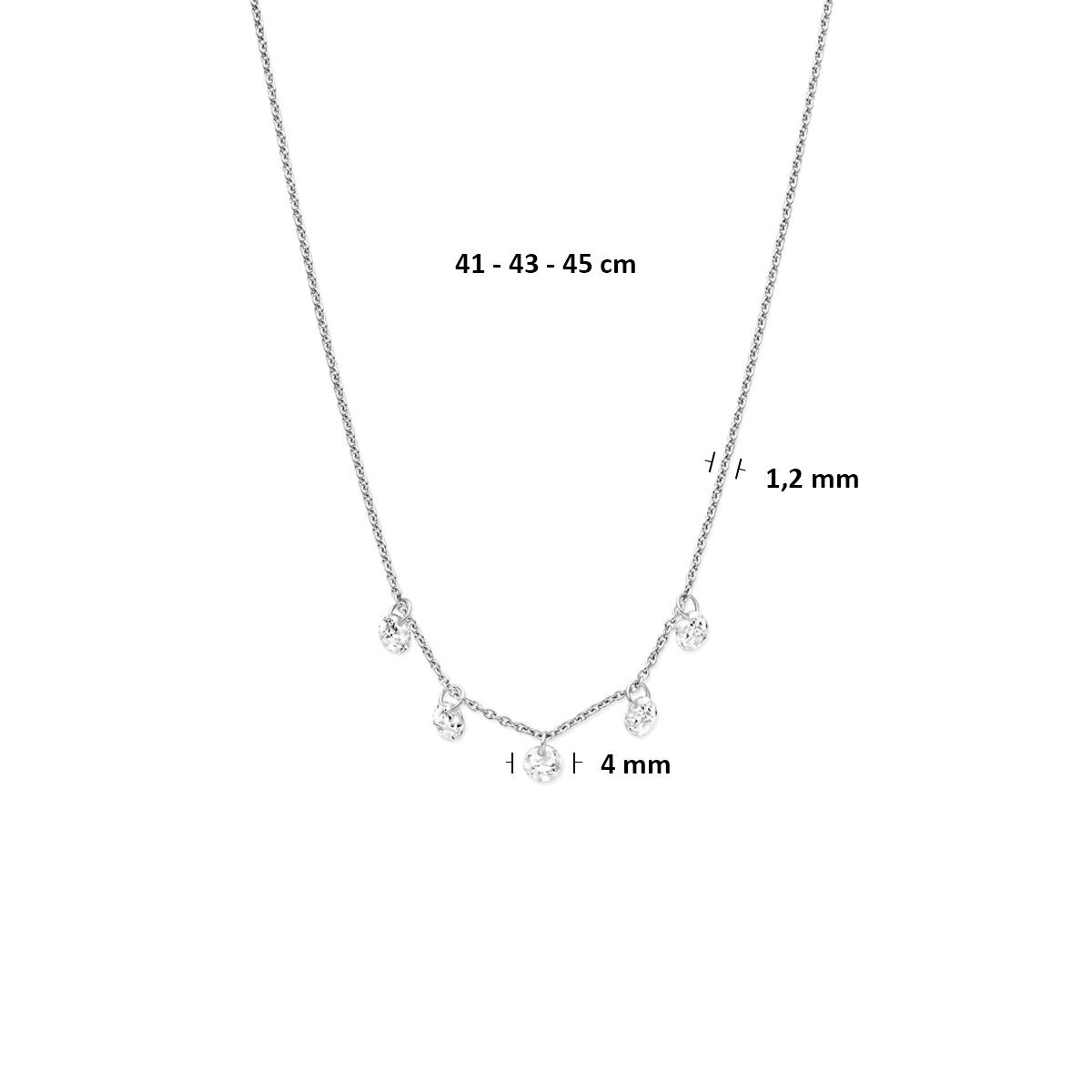 Collier mit 5 Zirkonia