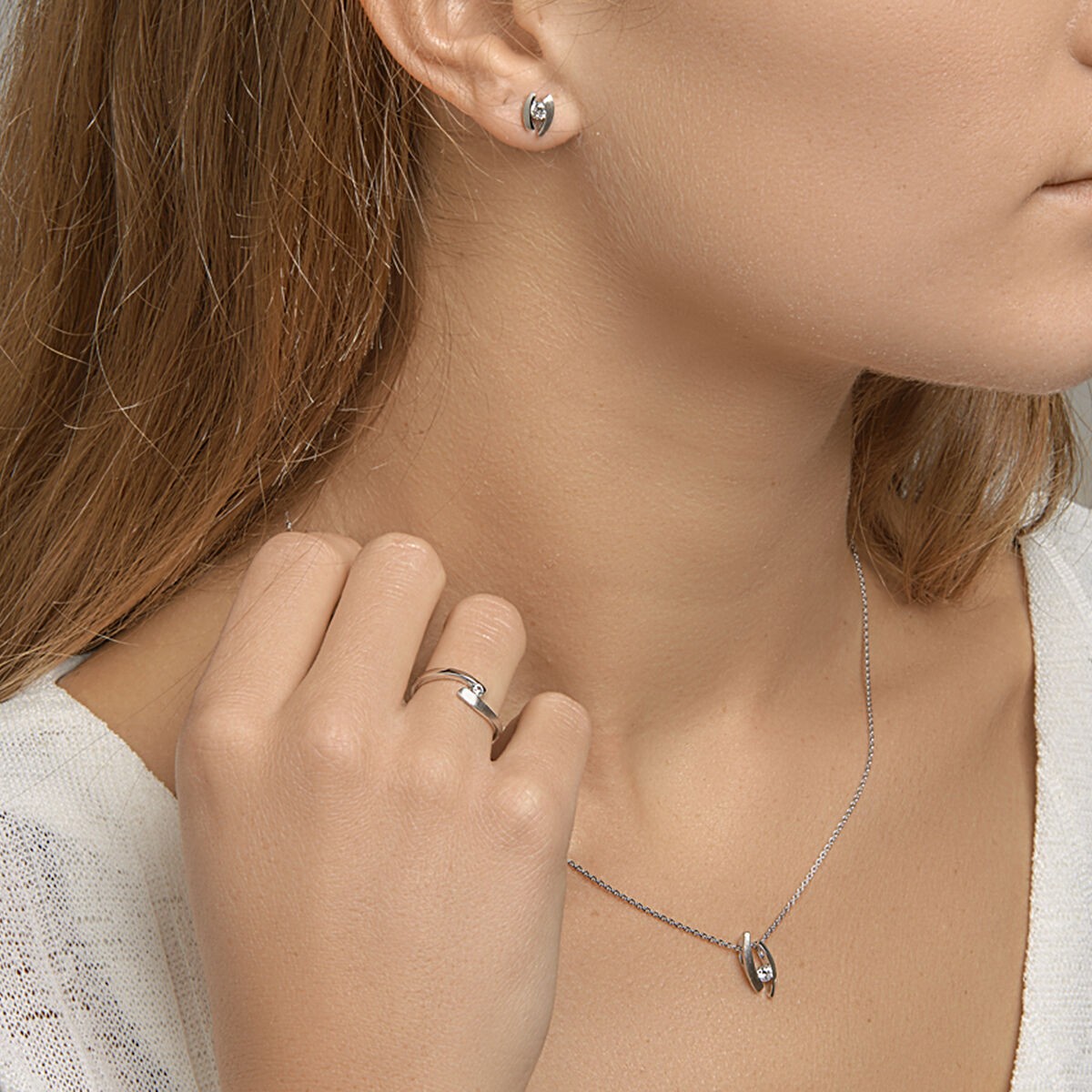 Silber Ohrstecker Zirkonia