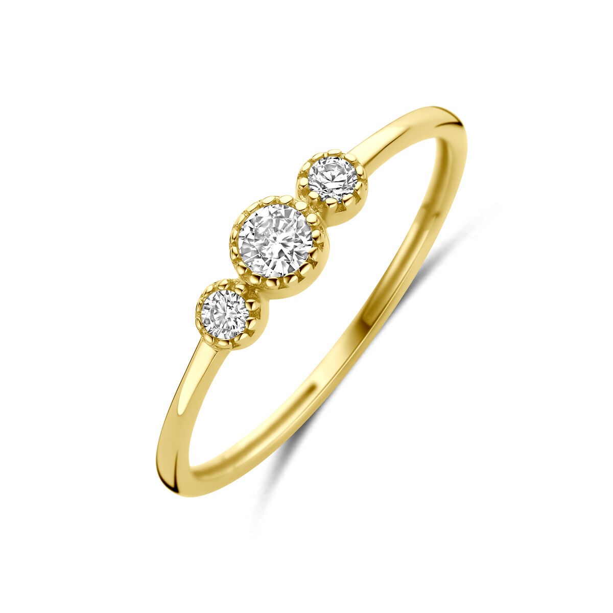 Ring mit 3 Zirkonia Zargenfassung
