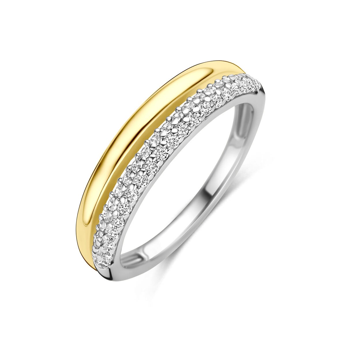 Silber Gelbvergoldet Ring Zirkonia