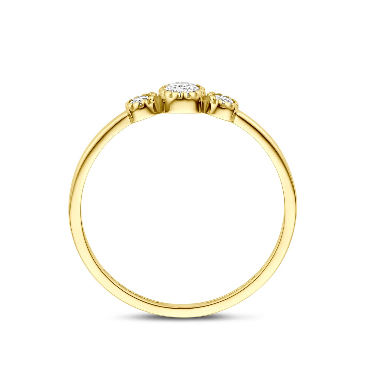 Ring mit 3 Zirkonia Zargenfassung