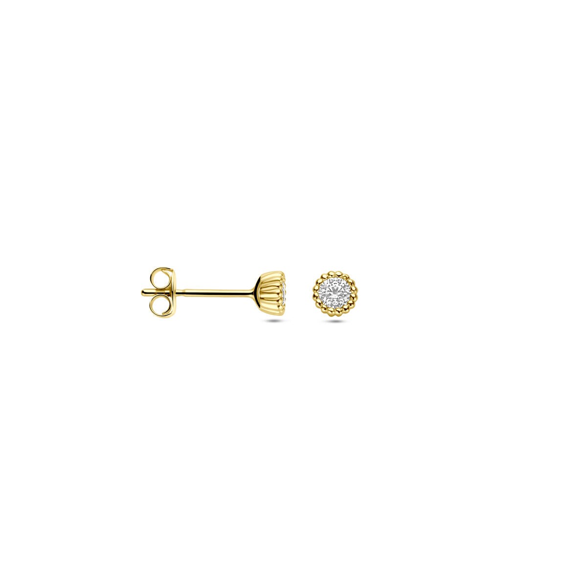 Solitaire Zirkonia mit Kordelfassung 4mm