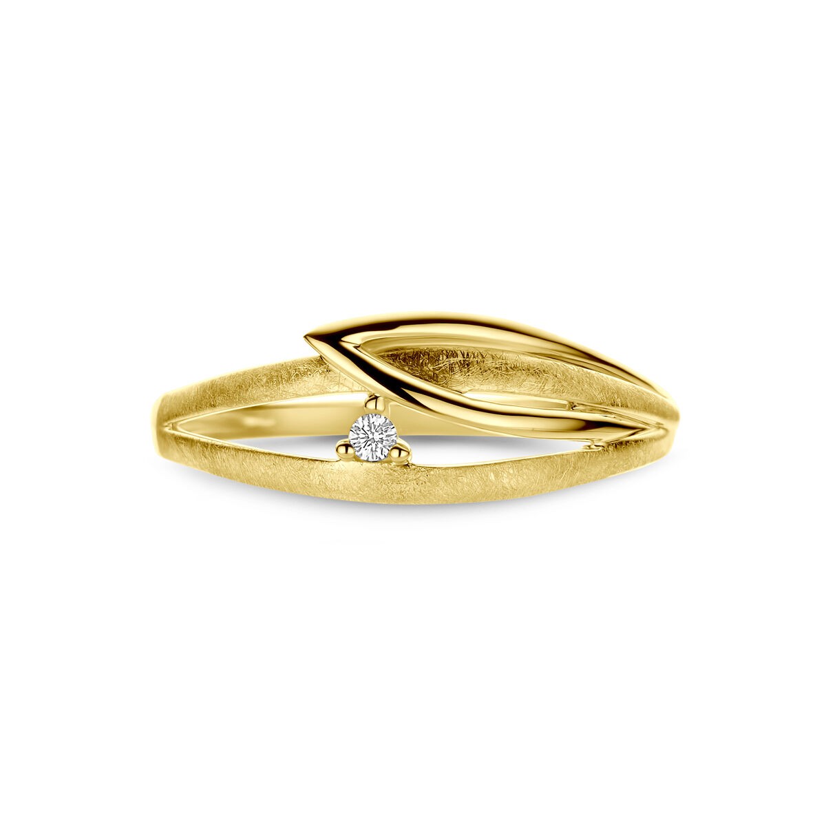 Eismatt Ring mit Brillant