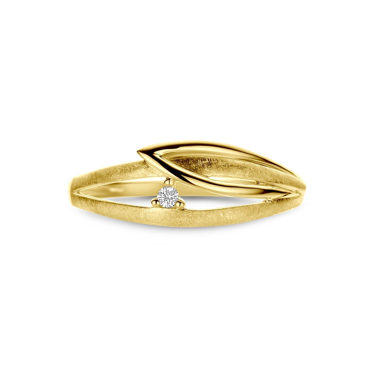 Eismatt Ring mit Brillant