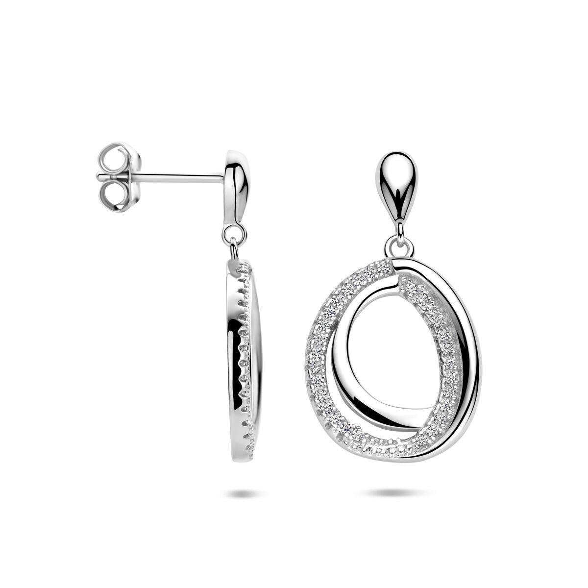 Ohrhänger mit Zirkonia Oval