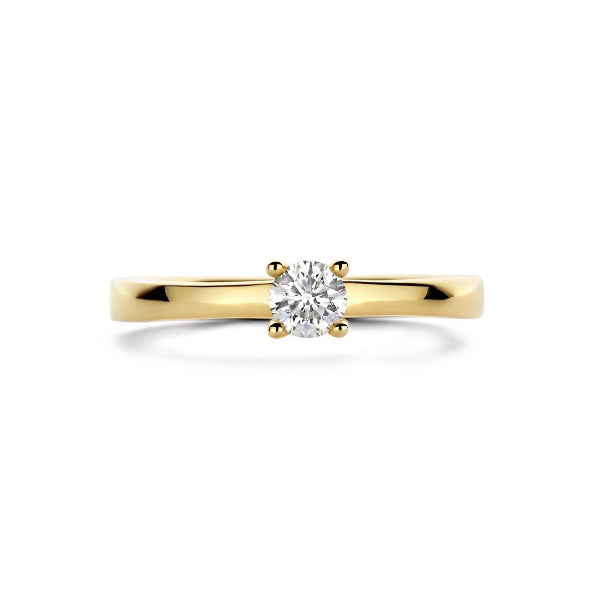 Gelbgold Solitair Ring mit Brillant 0,25ct