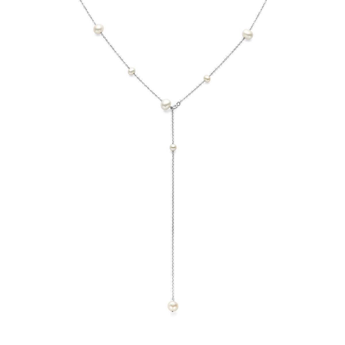 Y - Collier Silber mit Süßwasserperlen