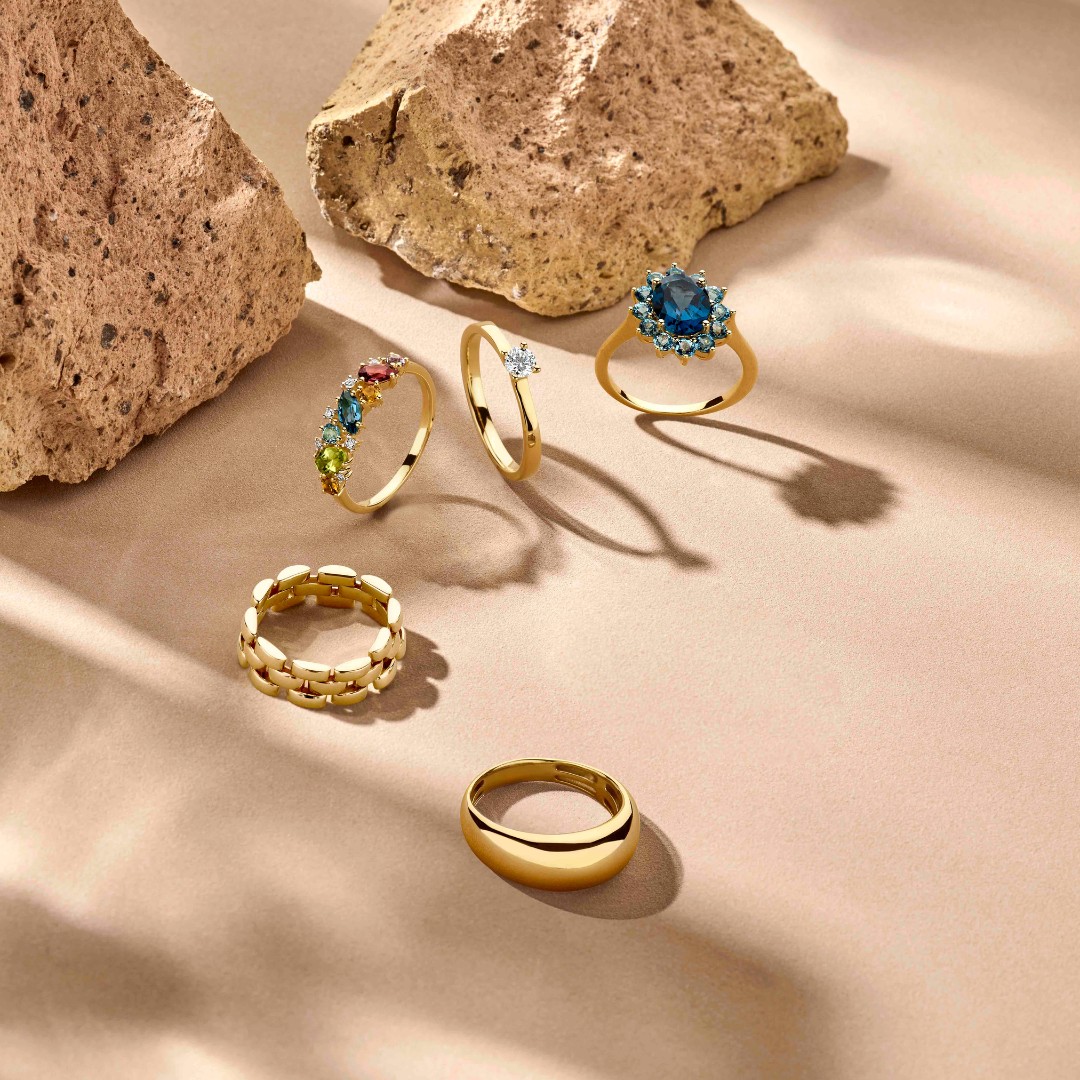 Gelbgold Solitair Ring mit Brillant 0,25ct